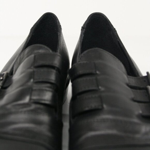 Arnold Churgin Handmade in Italy Black Leather Triple Monk Strap‎ Loafer Sz 38.5 - Picture 8 of 13
